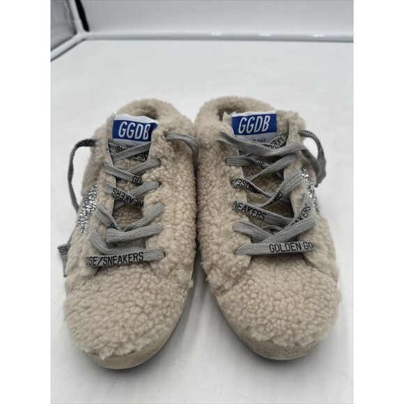GOLDEN GOOSE Faux-Fur Sabot Sneakers 39 Cream White - Picture 2 of 12